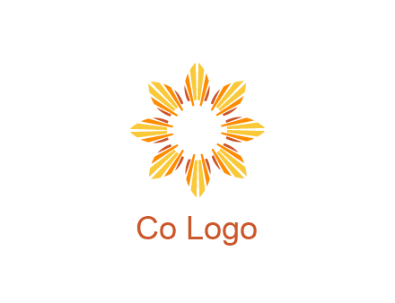flower pattern or shining sun engineering logo
