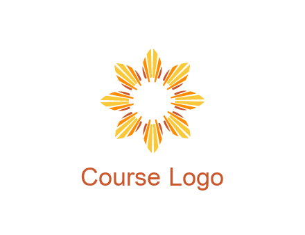 flower pattern or shining sun engineering logo