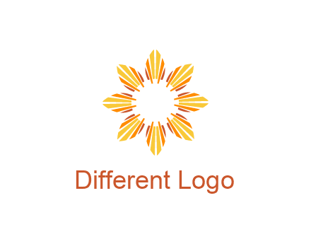 flower pattern or shining sun engineering logo