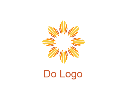 flower pattern or shining sun engineering logo