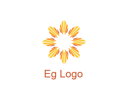 flower pattern or shining sun engineering logo