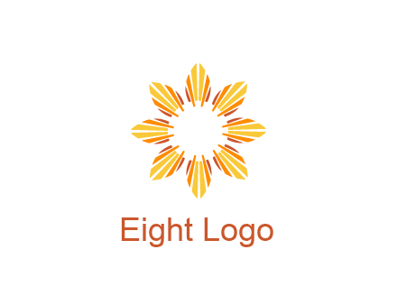 flower pattern or shining sun engineering logo