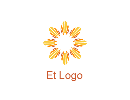 flower pattern or shining sun engineering logo