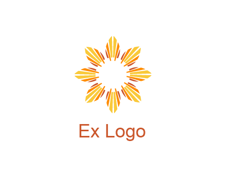 flower pattern or shining sun engineering logo