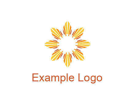 flower pattern or shining sun engineering logo