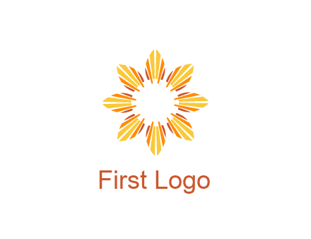 flower pattern or shining sun engineering logo