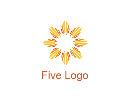flower pattern or shining sun engineering logo