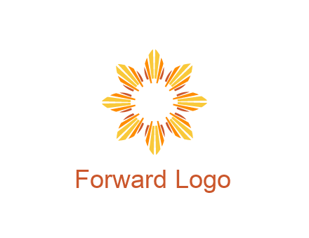 flower pattern or shining sun engineering logo