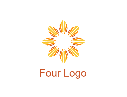 flower pattern or shining sun engineering logo