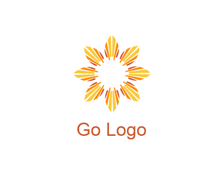 flower pattern or shining sun engineering logo