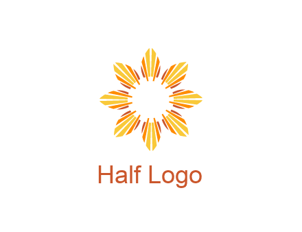 flower pattern or shining sun engineering logo