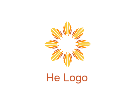 flower pattern or shining sun engineering logo