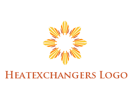 flower pattern or shining sun engineering logo