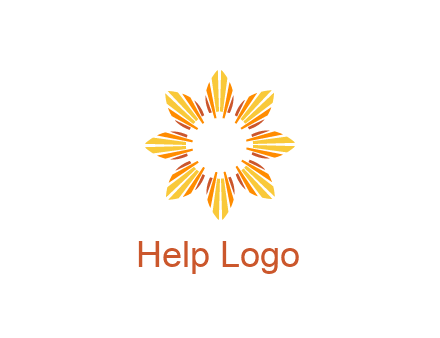flower pattern or shining sun engineering logo