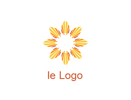 flower pattern or shining sun engineering logo