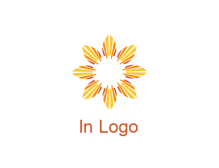 flower pattern or shining sun engineering logo