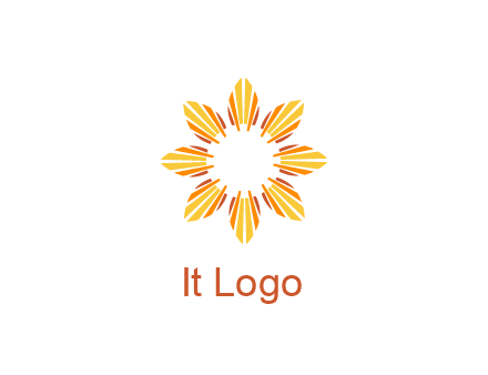 flower pattern or shining sun engineering logo