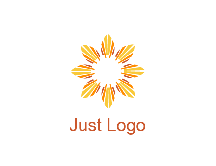 flower pattern or shining sun engineering logo