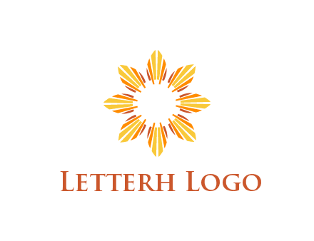 flower pattern or shining sun engineering logo