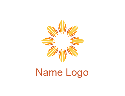 flower pattern or shining sun engineering logo