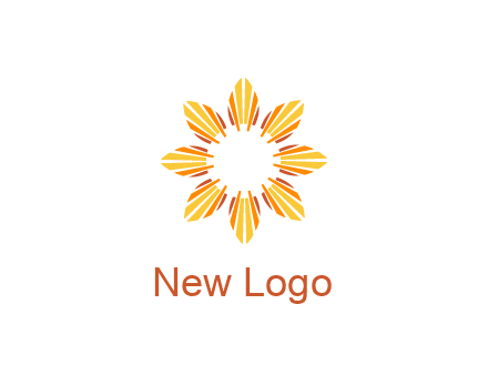 flower pattern or shining sun engineering logo