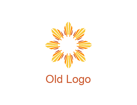 flower pattern or shining sun engineering logo