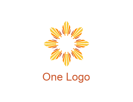 flower pattern or shining sun engineering logo