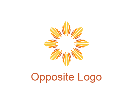 flower pattern or shining sun engineering logo