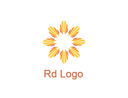 flower pattern or shining sun engineering logo