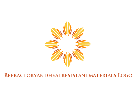 flower pattern or shining sun engineering logo