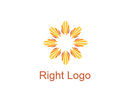 flower pattern or shining sun engineering logo