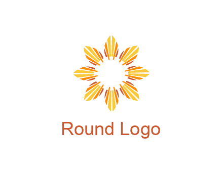 flower pattern or shining sun engineering logo