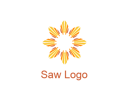 flower pattern or shining sun engineering logo