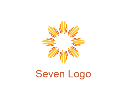 flower pattern or shining sun engineering logo