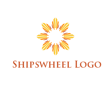 flower pattern or shining sun engineering logo