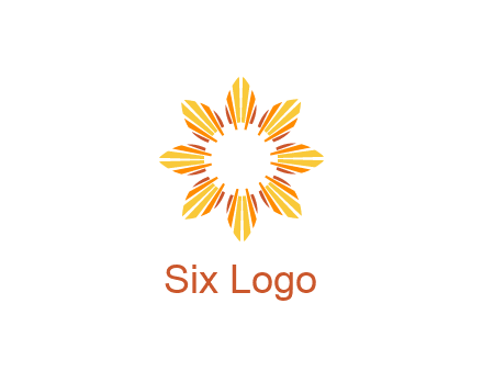 flower pattern or shining sun engineering logo