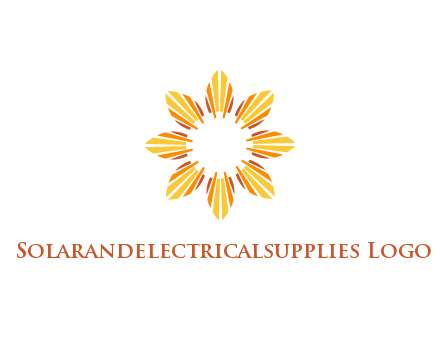 flower pattern or shining sun engineering logo