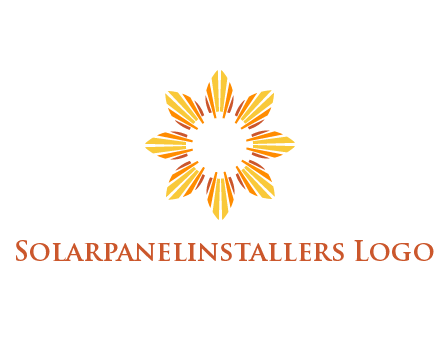 flower pattern or shining sun engineering logo