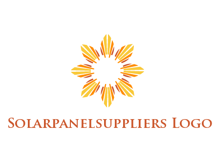 flower pattern or shining sun engineering logo