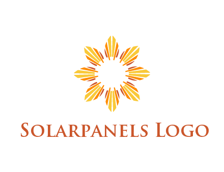 flower pattern or shining sun engineering logo
