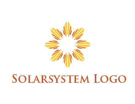 flower pattern or shining sun engineering logo