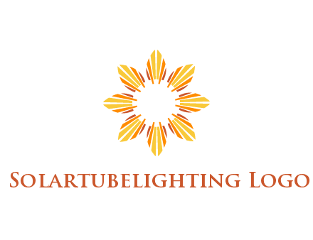 flower pattern or shining sun engineering logo