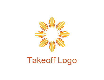flower pattern or shining sun engineering logo
