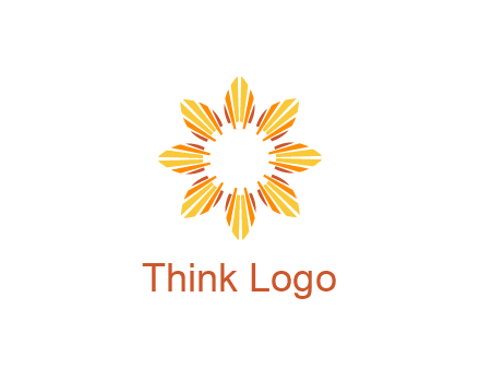 flower pattern or shining sun engineering logo