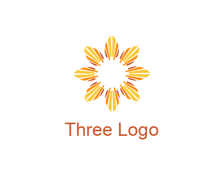flower pattern or shining sun engineering logo