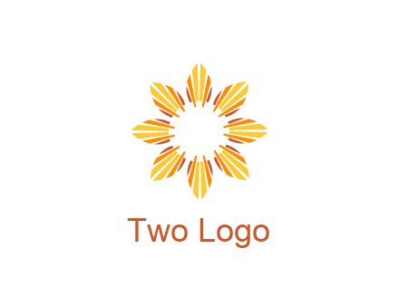 flower pattern or shining sun engineering logo