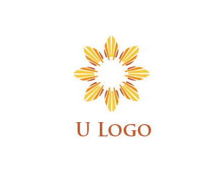 flower pattern or shining sun engineering logo