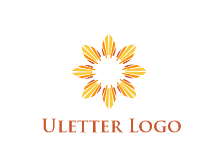 flower pattern or shining sun engineering logo