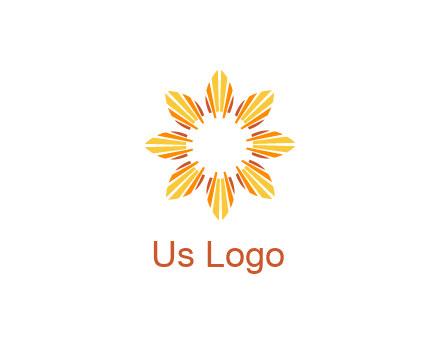 flower pattern or shining sun engineering logo