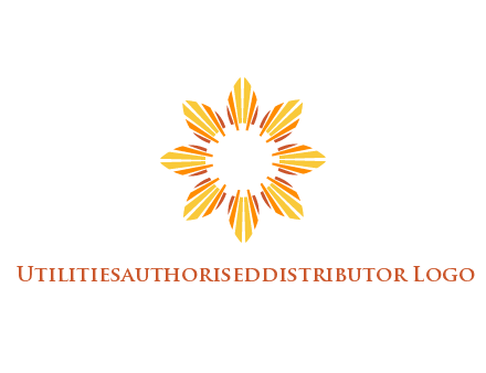 flower pattern or shining sun engineering logo